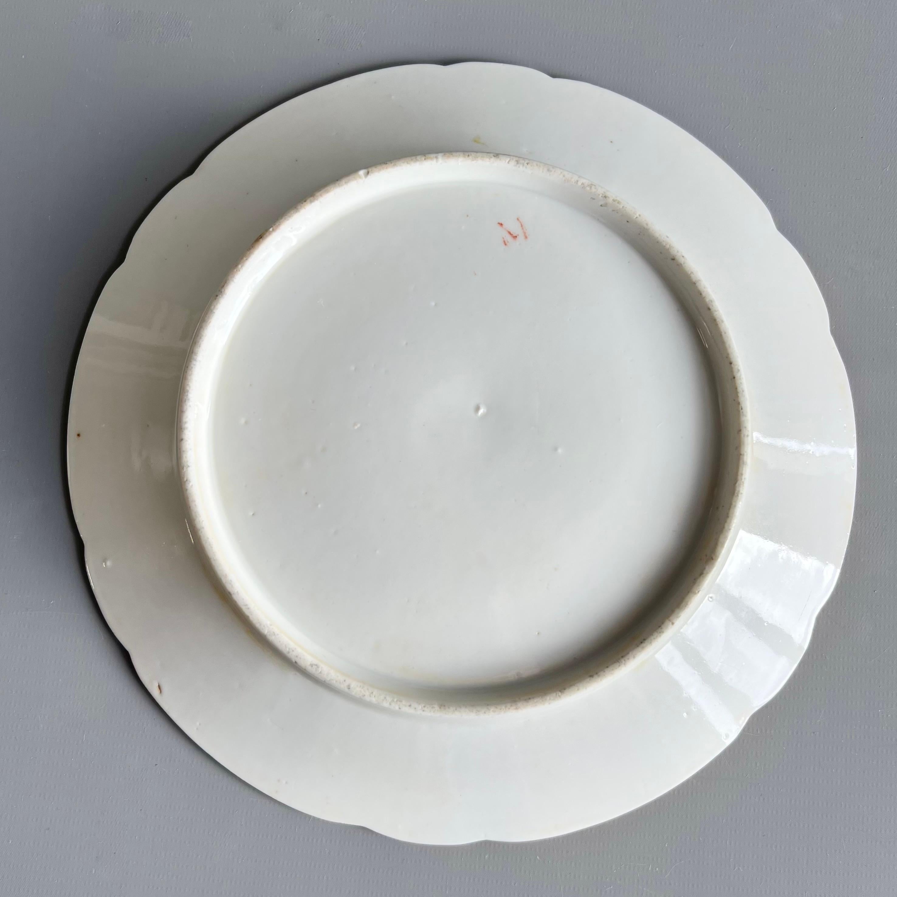 Paris Clignancourt Plate, Black, Pink Roses, Butterflies and Bugs, 1780-1790 For Sale 7