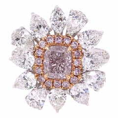 Paris Craft House 1.00 Carat GIA Pink Diamond Ring in 18 Karat White Gold