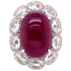 Paris Craft House 11.08 Carat Burma Ruby Diamond Ring/Pendant in 18 Karat Gold