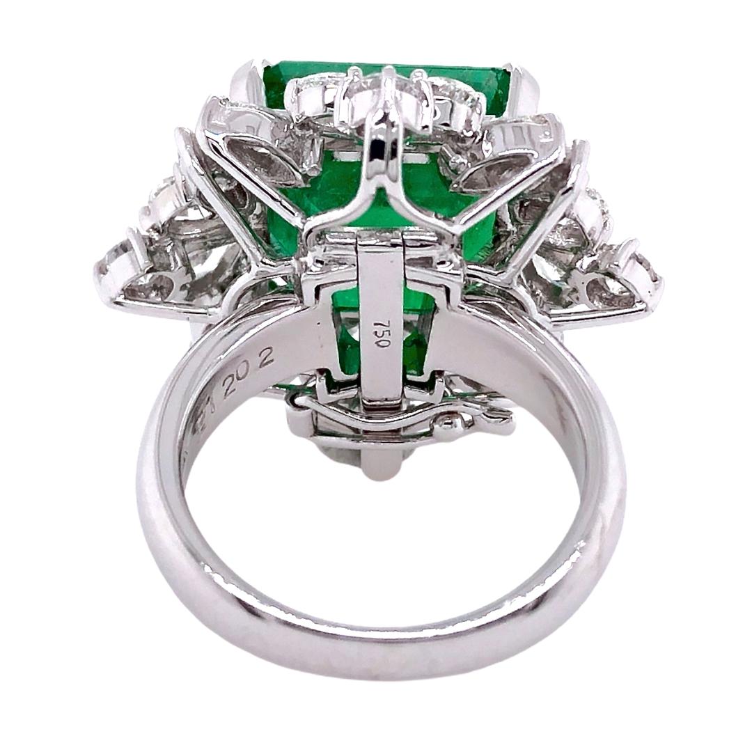 Paris Craft House 12.02 Carat GRS Certified Emerald Diamond Ring in 18K Gold In New Condition For Sale In Hong Kong, HK