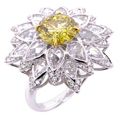 PARIS Craft House 1.75ct GIA Fancy Deep Yellow Diamond Ring/Pendant in 18K Gold