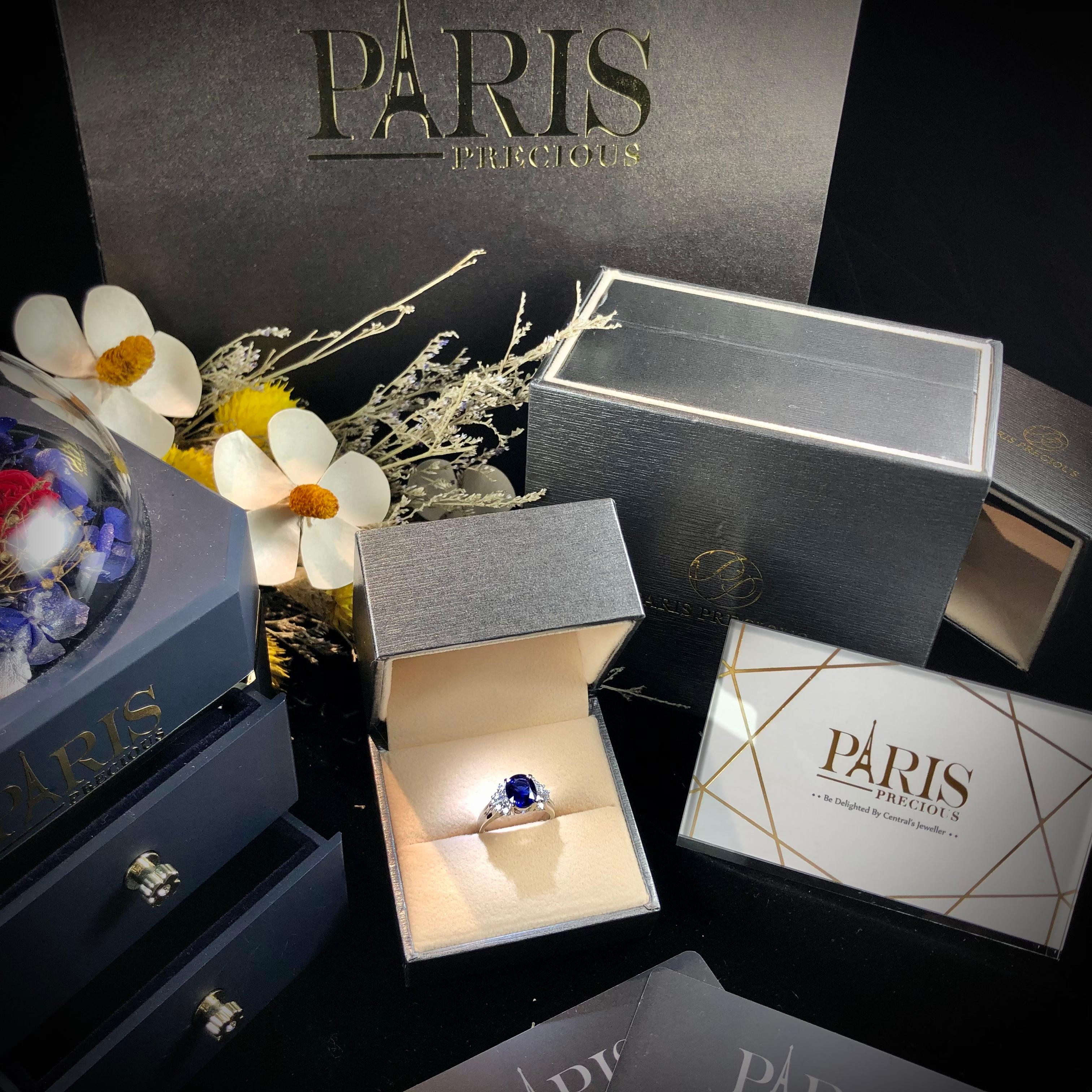 Paris Craft House 2.13 Carat Blue Sapphire Diamond Cocktail Ring in Platinum For Sale 3