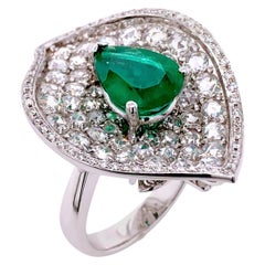Paris Craft House 2.55 Carat GRS Emerald Diamond Cocktail Ring in 18 Karat Gold