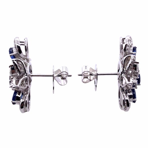 Paris Craft House 3.69ct Rough-Cut Emerald Diamond Stud Earrings in White  Gold For Sale at 1stDibs