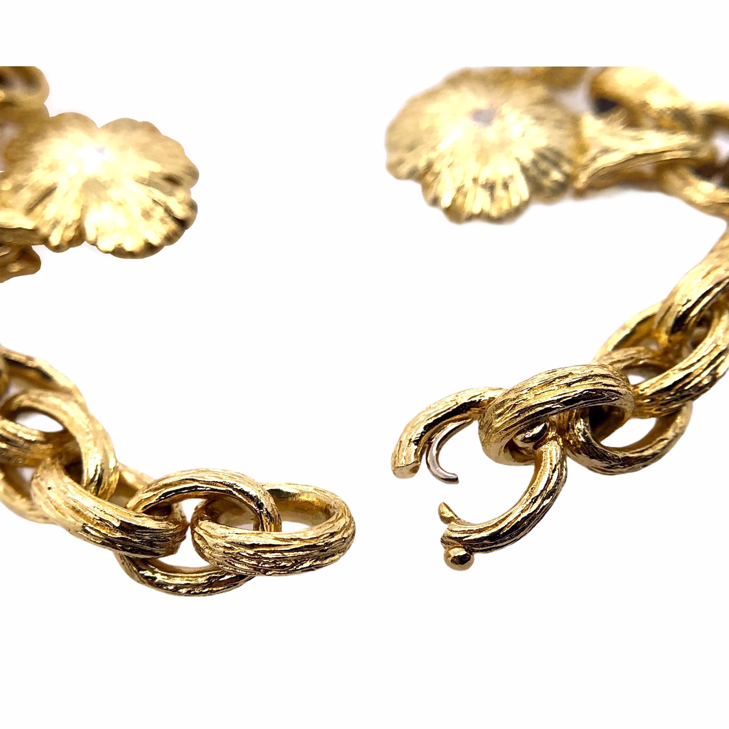 Women's or Men's Paris Craft House Antique Diamond Bracelet in 18 Karat Yellow Gold For Sale