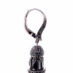 Paris Craft House Black Diamond Chandelier Earrings in 18 Karat Gold