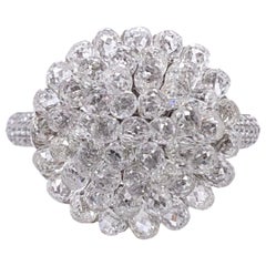 Paris Craft House Briolette 6.46 Carat Diamond Ring in 18 Karat White Gold