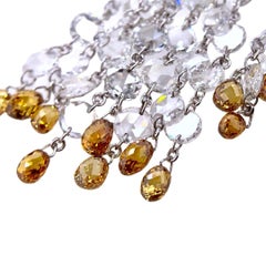 Paris Craft House Briolette Diamond Earrings in 18 Karat White Gold