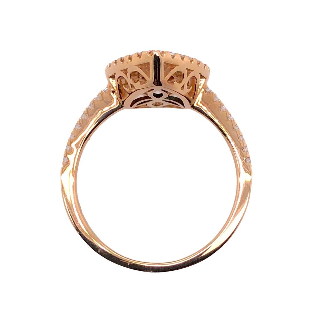 Modern Paris Craft House Diamond Cluster Ring in 18 Karat Rose Gold For Sale