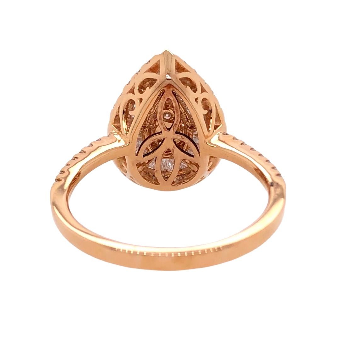 Paris Craft House Diamond Cluster Ring in 18 Karat Rose Gold In New Condition For Sale In Hong Kong, HK