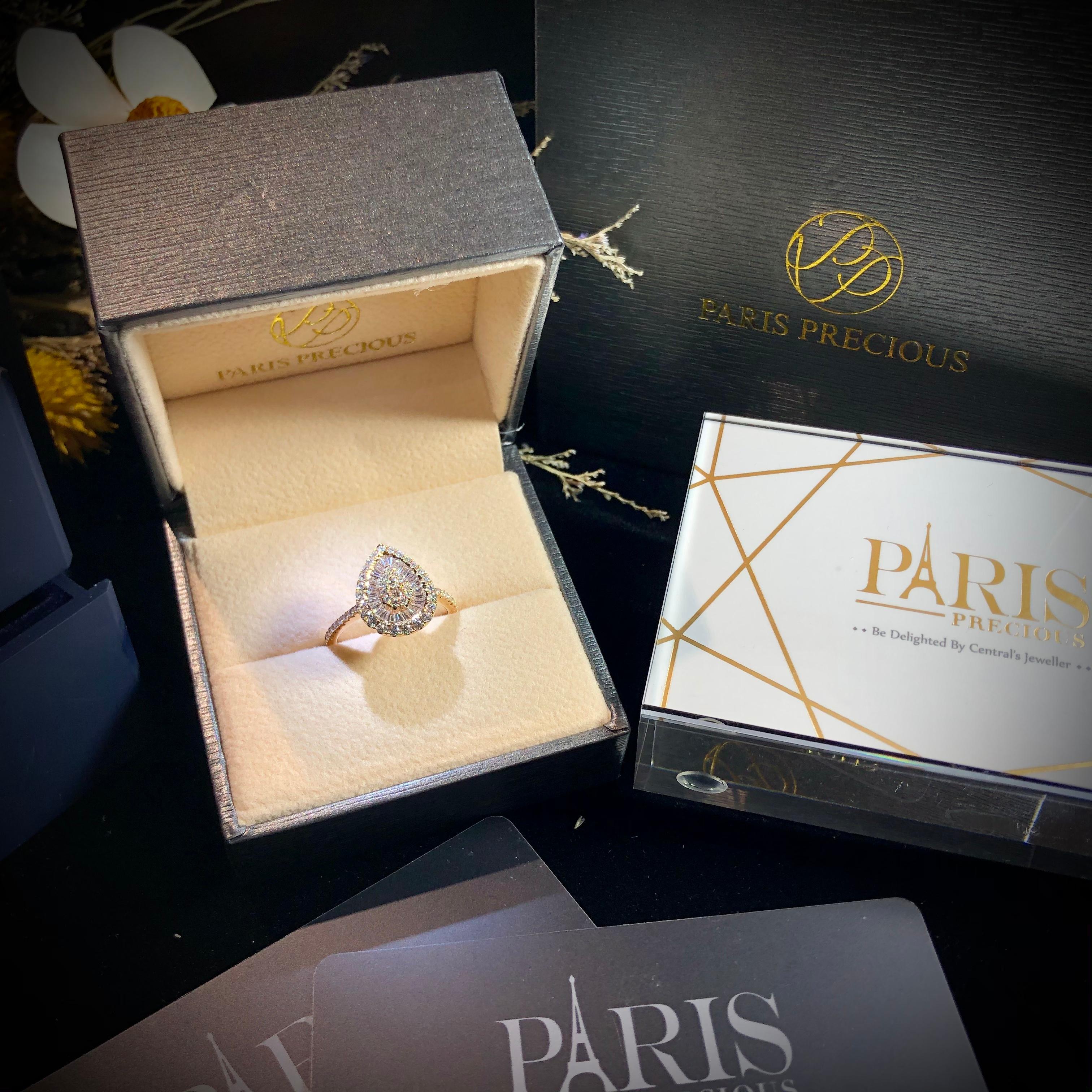 Paris Craft House Diamond Cluster Ring in 18 Karat Rose Gold For Sale 2