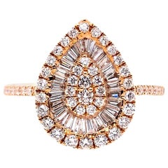 Paris Craft House Diamond Cluster Ring in 18 Karat Rose Gold