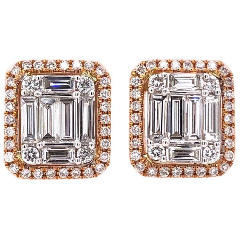 Paris Craft House Diamond Earrings in 18 Karat White Rose Gold For Sale