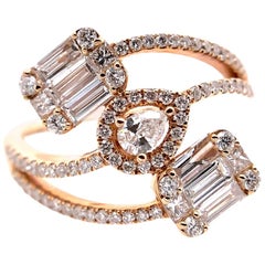 Paris Craft House Diamond Illusion Ring in 18 Karat Rose Gold