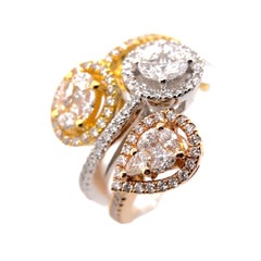 Paris Craft House Diamond Ring in 18 Karat White/Rose/Yellow Gold