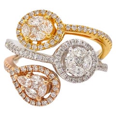 Paris Craft House Diamond Ring in 18 Karat White/Rose/Yellow Gold