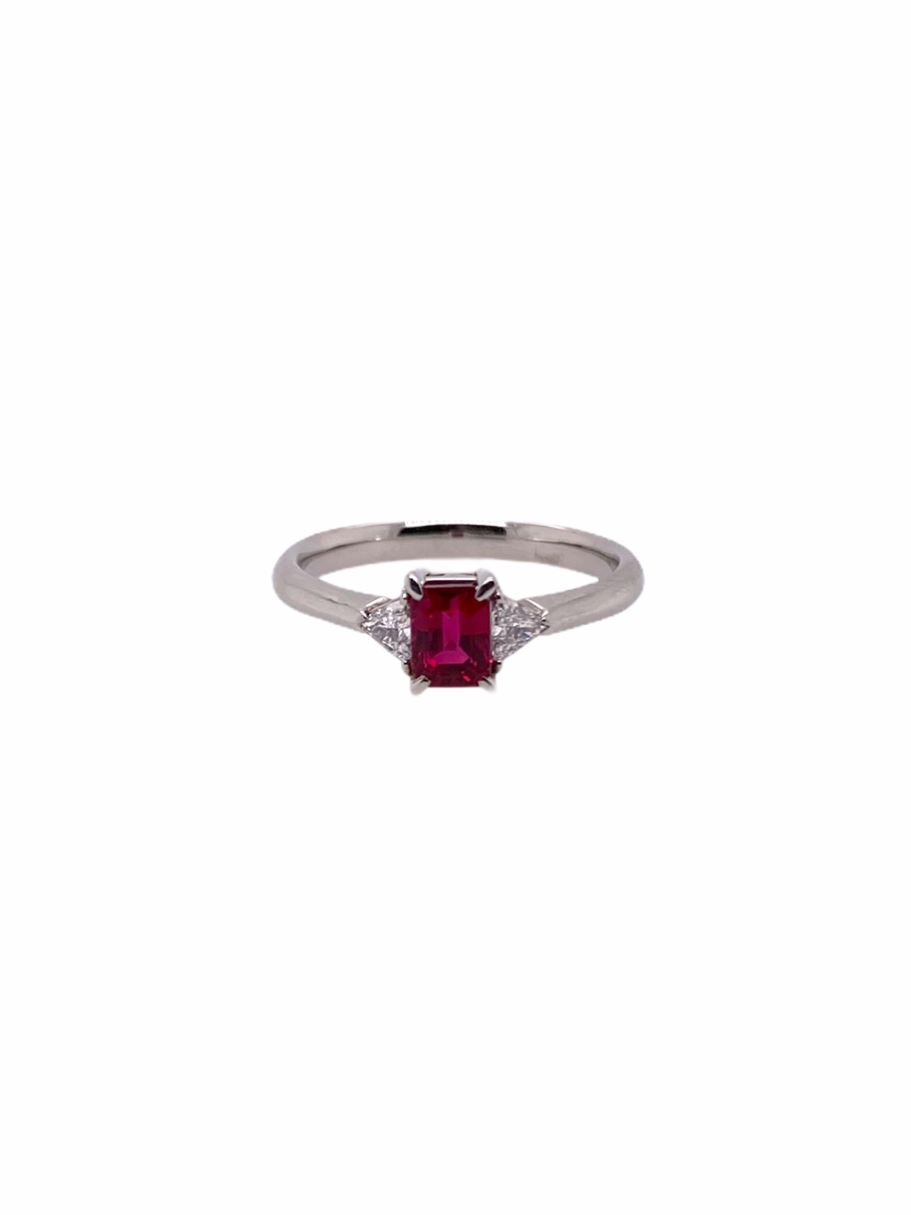PARIS Craft House one-of-one Ruby Diamond Solitaire Ring. It's center piece is of a GIA Certified 1.01ct Burmese Ruby. Prized for their beauty, durability, and rarity, it is the quality of the color which most determines the value of rubies. Burma