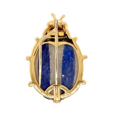 Paris Craft House Lapis Lazuli Ladybird Brooch in 18 Karat Yellow Gold