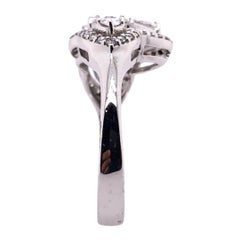 Paris Craft House Pear Diamond Ring in 18 Karat White Gold