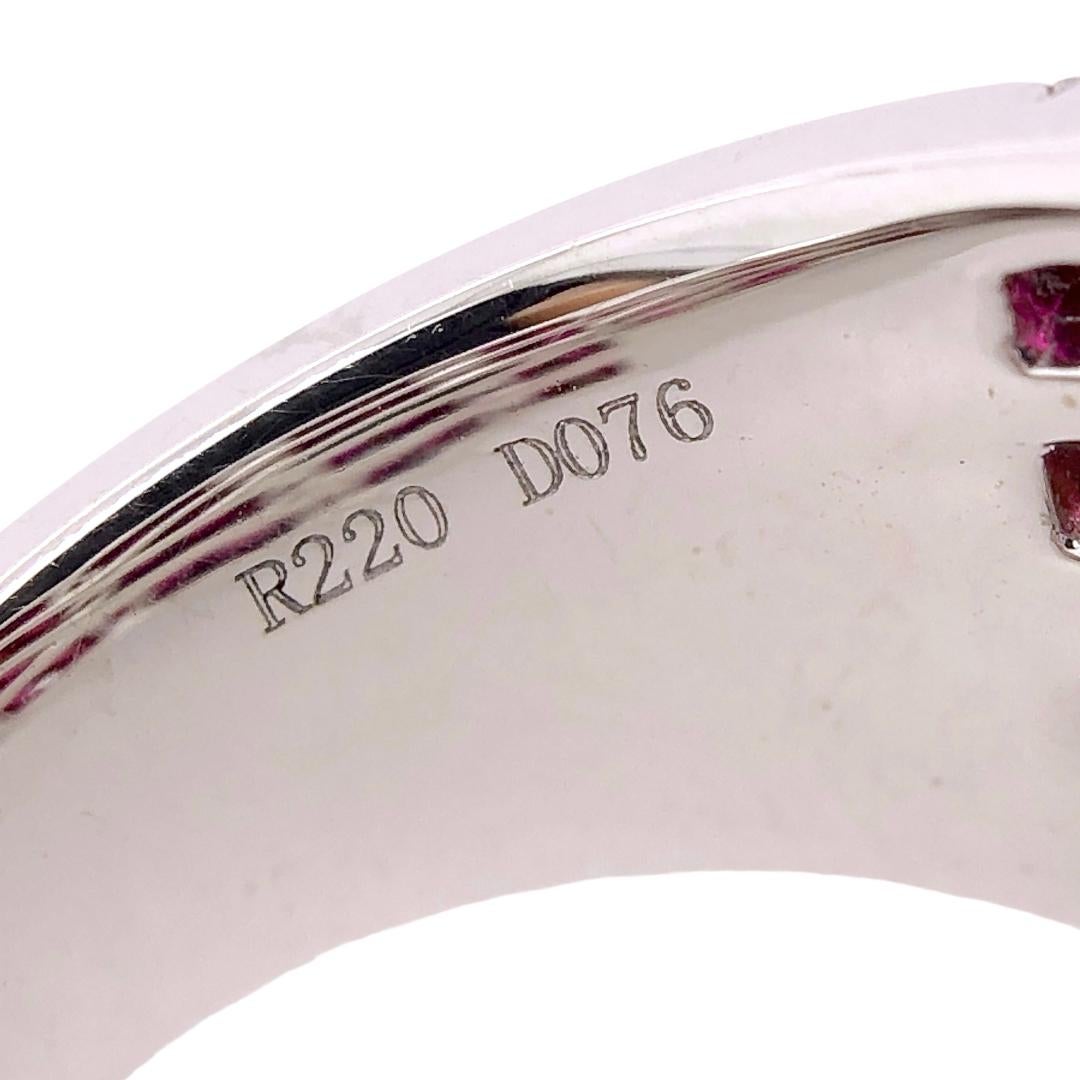 Women's Paris Craft House Ruby Diamond Ring in 18 Karat White Gold For Sale