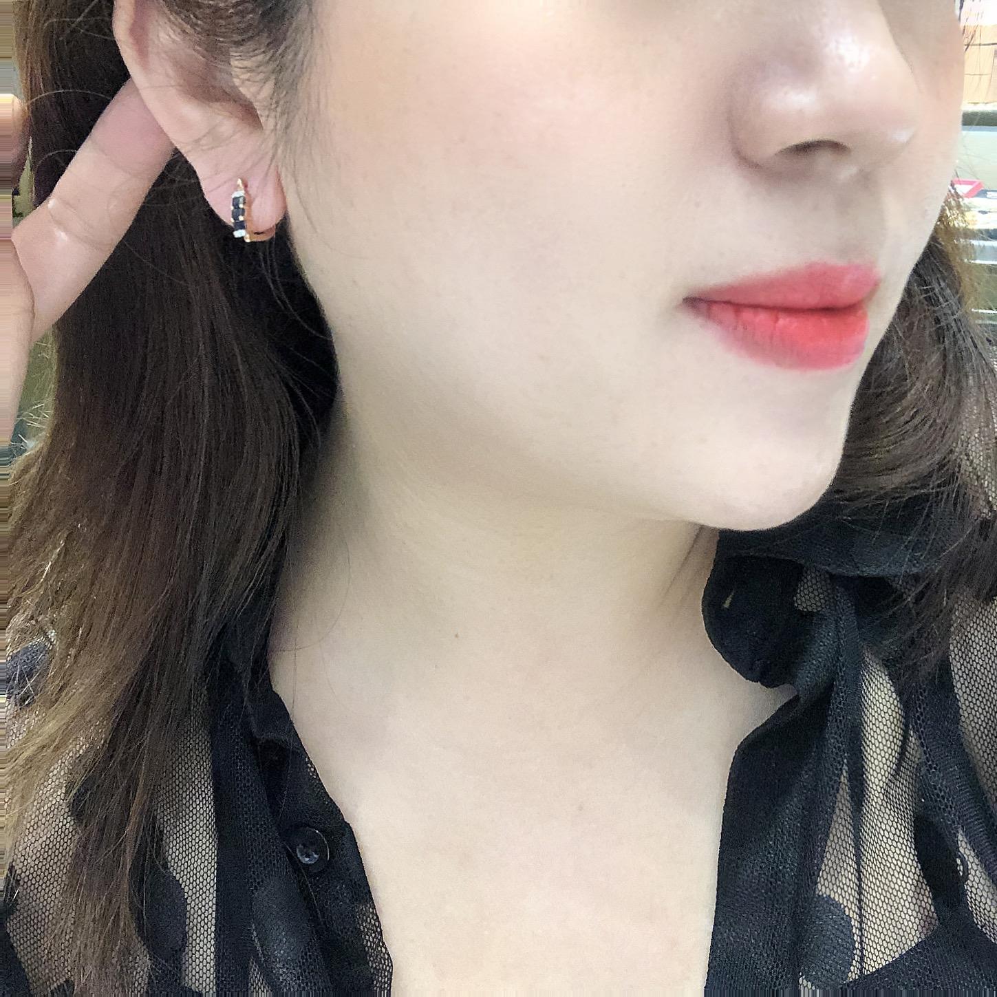 Paris Craft House Sapphire Diamond Hoop Stud Earrings in 14 Karat Rose Gold In New Condition For Sale In Hong Kong, HK