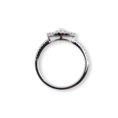 Paris Craft House Tapered Baguette Diamond Cluster Ring in 18 Karat White Gold