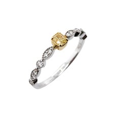 Paris Craft House Yellow Diamond Filigree Band Ring in 18 Karat Gold