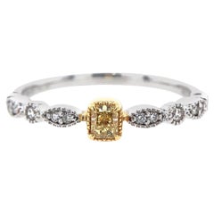 Paris Craft House Yellow Diamond Filigree Band Ring in 18 Karat Gold