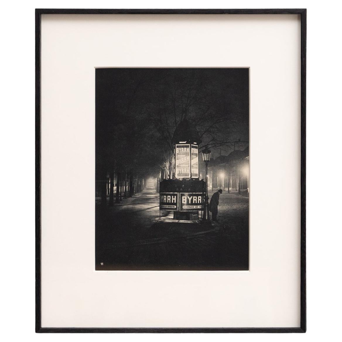 Paris de Nuit: Rare Framed Heliogravure by Brassai, 1933 For Sale