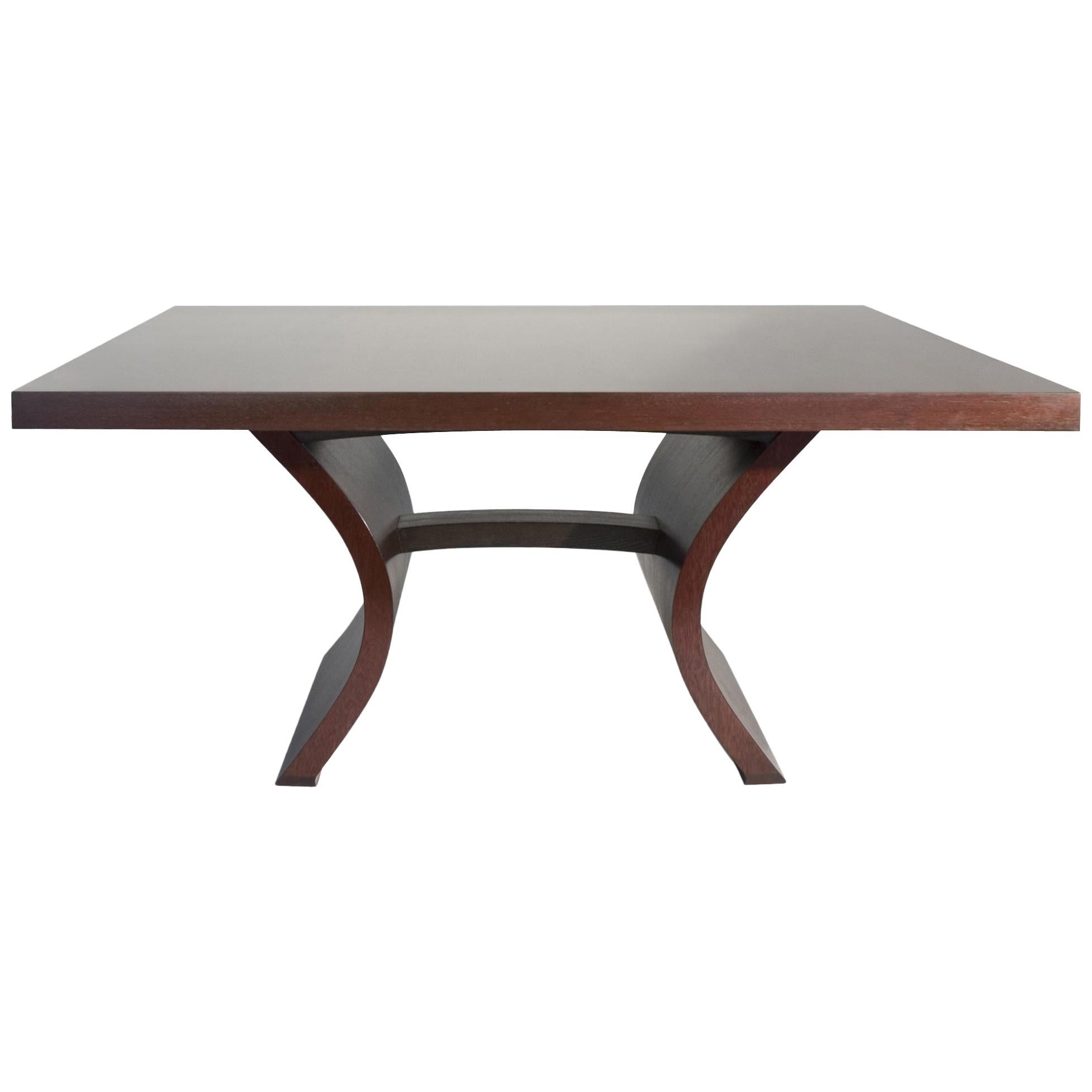 Bent Wood Base Dining Table in Black Walnut 