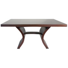 Bent Wood Base Dining Table in Black Walnut 
