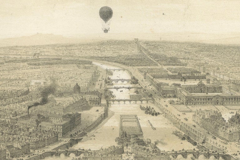 Photo Presse Vintage - Paris 1887, Le Ballon - Tirage Argentique 24x18 Cm