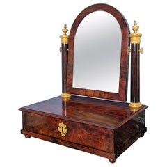 Paris, époque de la Restauration – miroir, psyché, coiffeuse de table – acajou et bronze