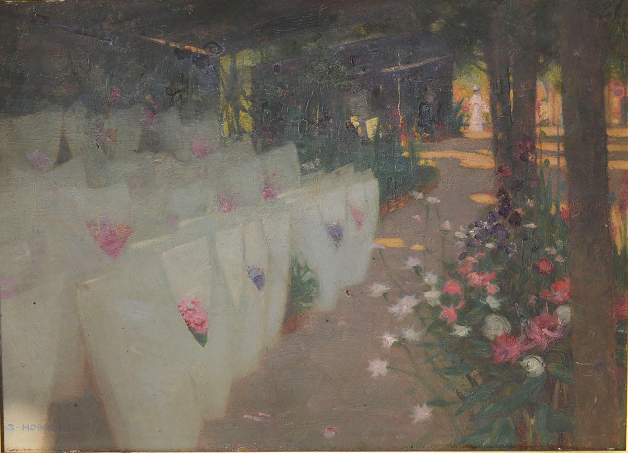 Painted Paris Flower Market, Stuart Hobkirk, circa 1910