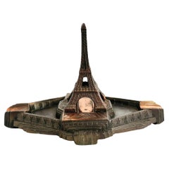Paris France Eiffel Tower Souvenir Building Architectural Model Ashtray, vintage