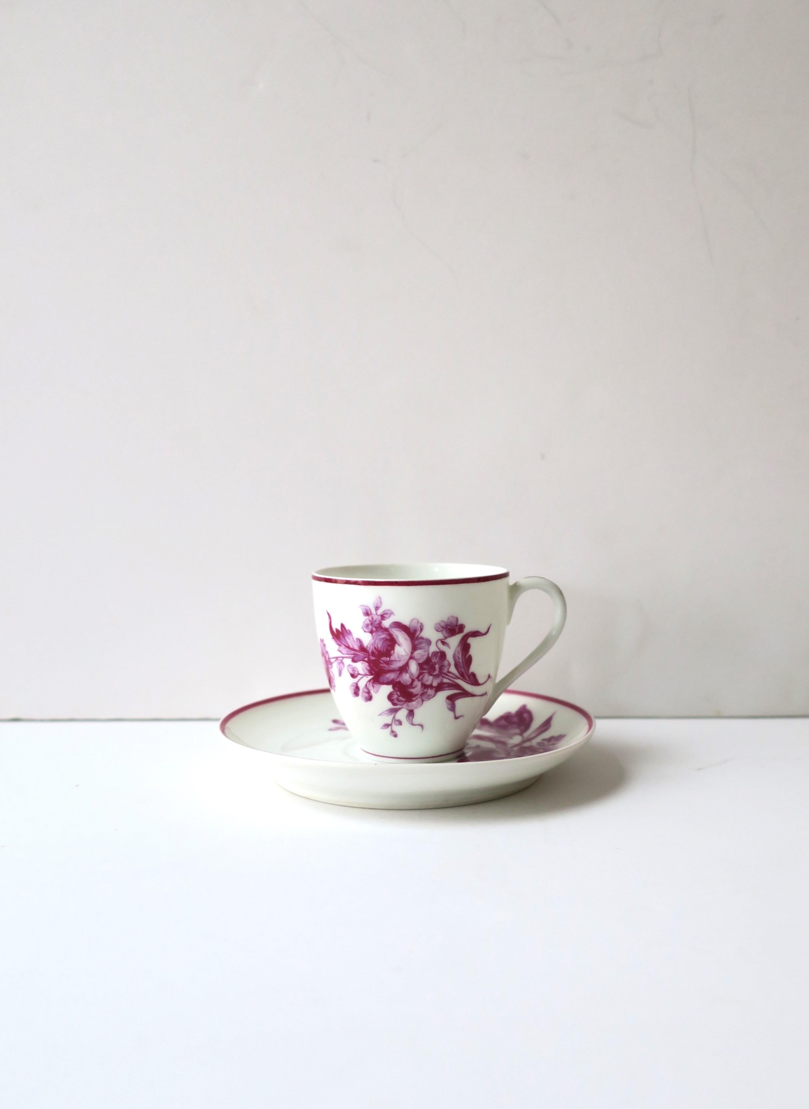 Paris French Porcelain Coffee Espresso or Tea Demitasse Cup & Saucer, Set of 4 For Sale 8