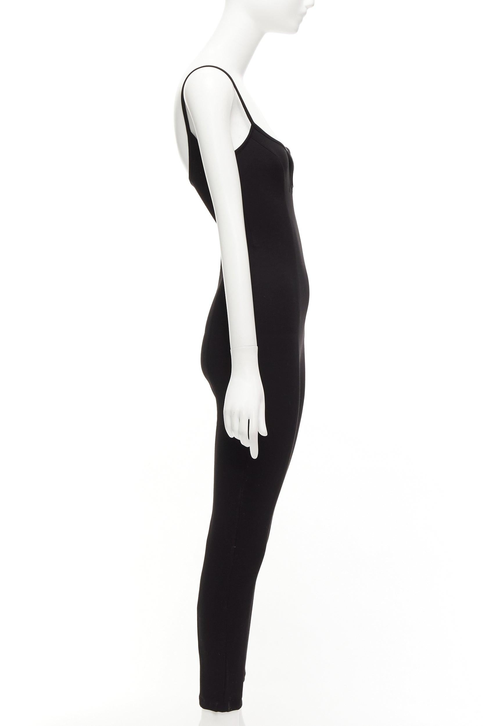 PARIS GEORGIA Schwarzer Sweetheart-Overall mit Unterwirbel-Halsausschnitt und Skinny-Overall US0 XS Damen im Angebot
