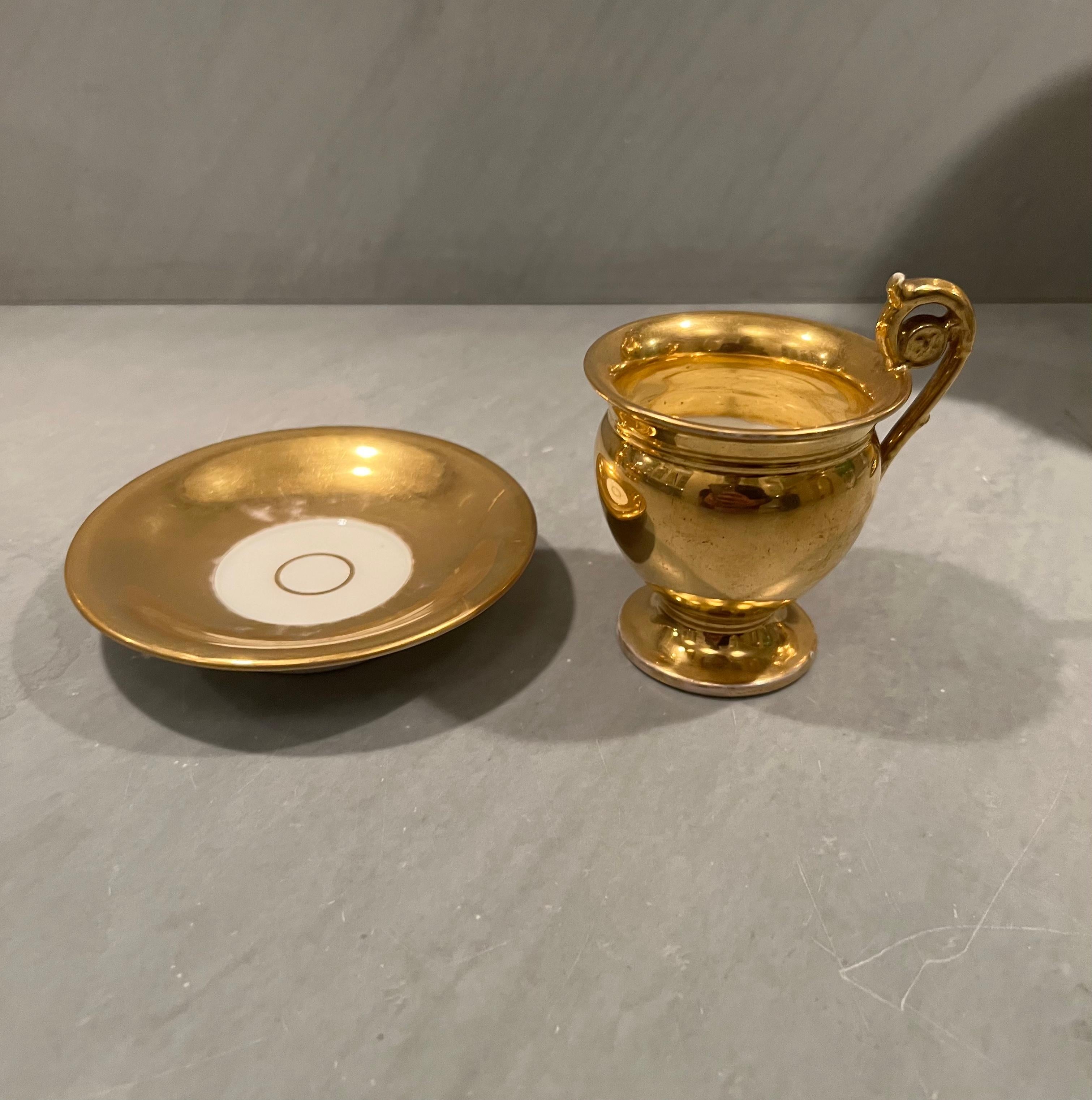 Mid-20th Century Paris Gold Porcelain Tea / Coffee Set, 28 Pieces