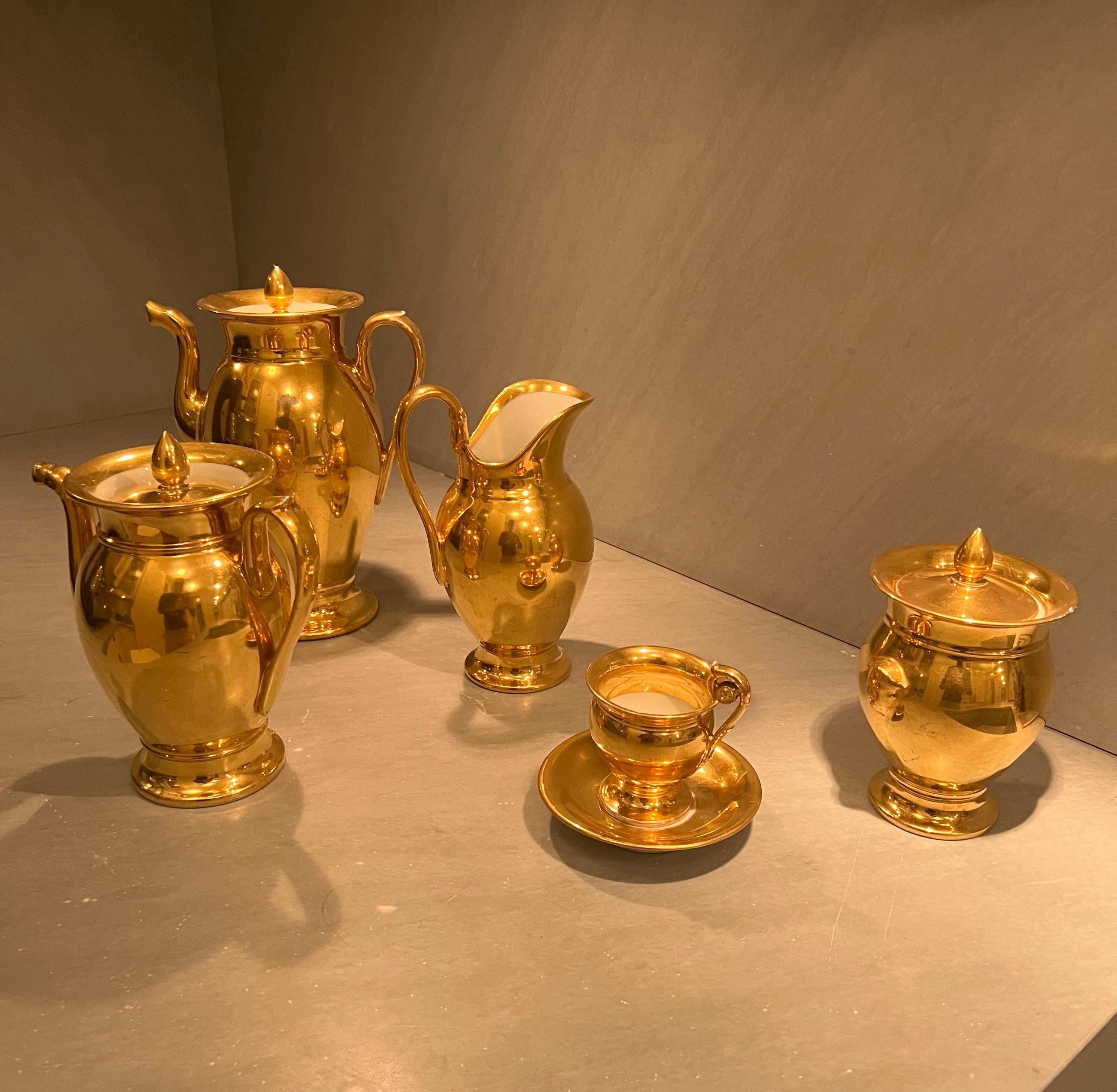 Paris Gold Porcelain Tea / Coffee Set, 28 Pieces 1