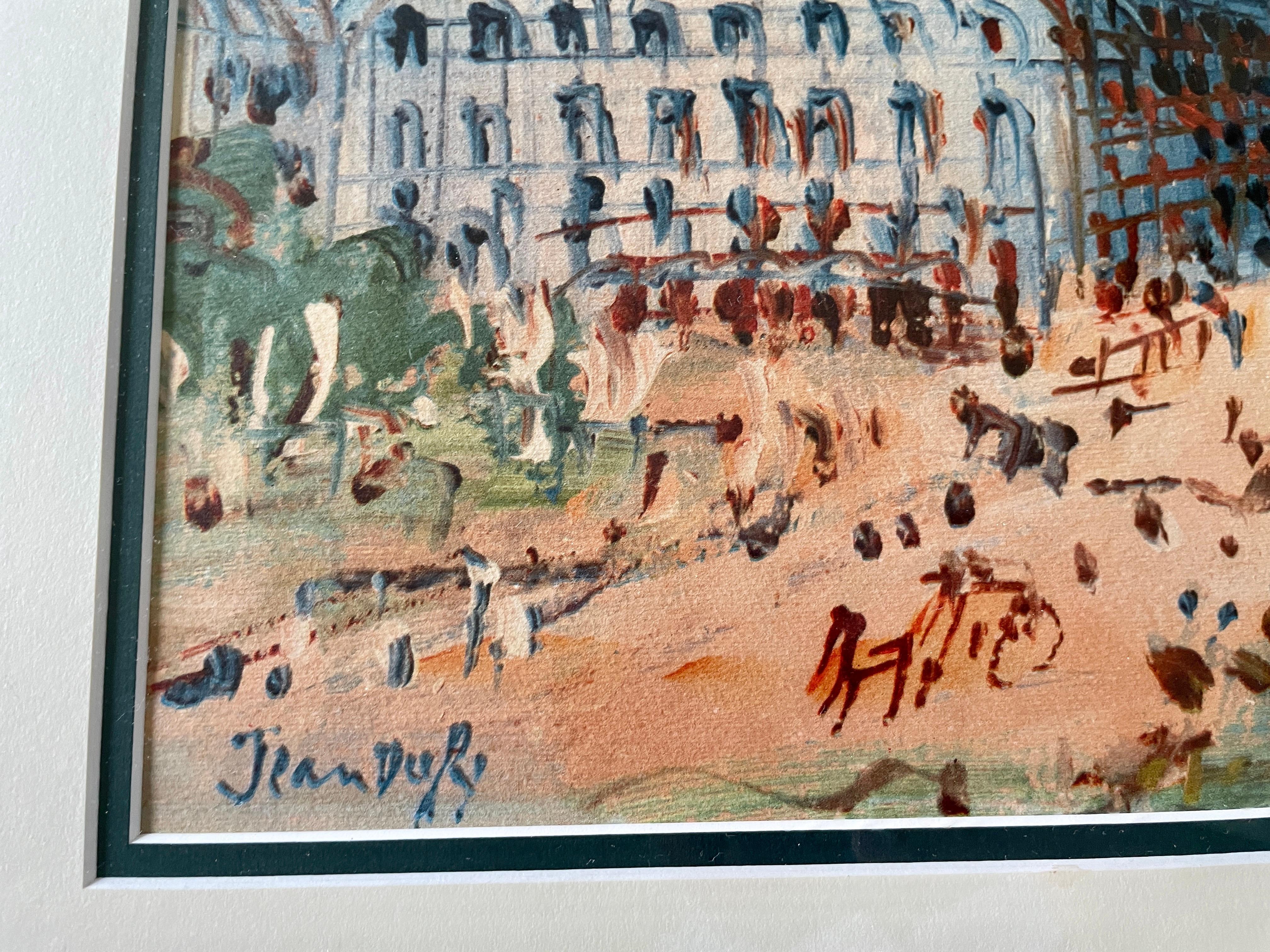 French Paris Illustration Scene Lithograph by Jean Dufy For Sale