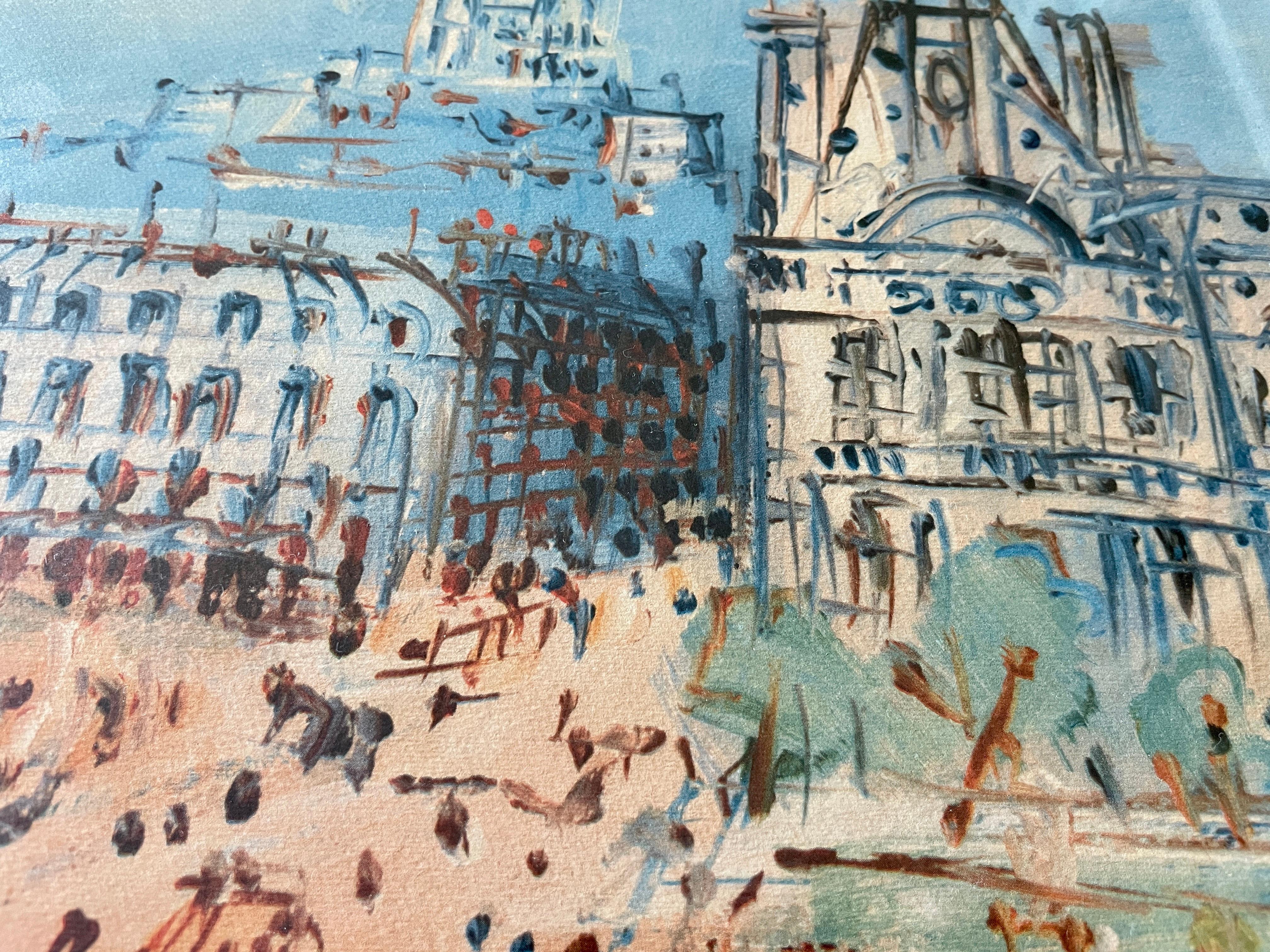Paris Illustration Scene Lithograph by Jean Dufy In Good Condition For Sale In Los Angeles, CA