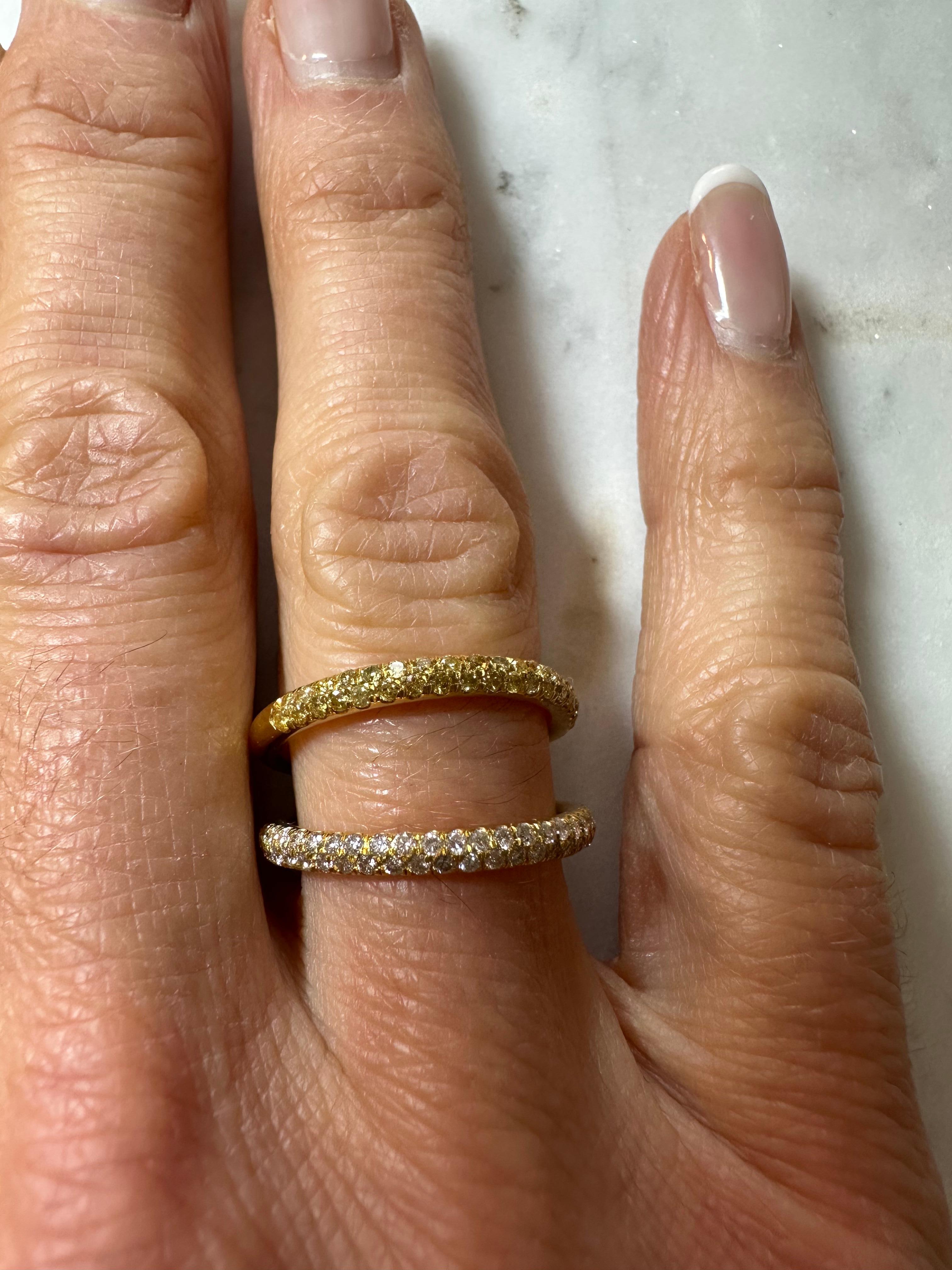 Paris & Lily, Handgefertigter, 22k Gold, gelber Pavé-Diamantring im Zustand „Neu“ im Angebot in Montclair, NJ