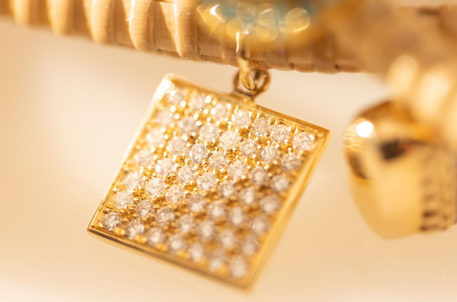 Brilliant Cut Paris & Lily Nantucket Lightship Basket Choker with Gold & Diamond Pendant