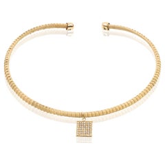 Paris & Lily Nantucket Lightship Basket Choker with Gold & Diamond Pendant