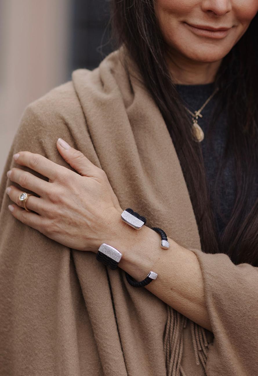Paris & Lily Bracciale a cesto Nantucket Lightship con oro bianco e diamanti In condizioni Nuovo in vendita a Montclair, NJ