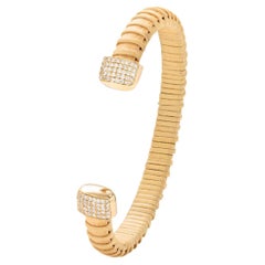 Paris & Lily Nantucket Lightship Basket Cuff with Yellow Gold and Diamonds