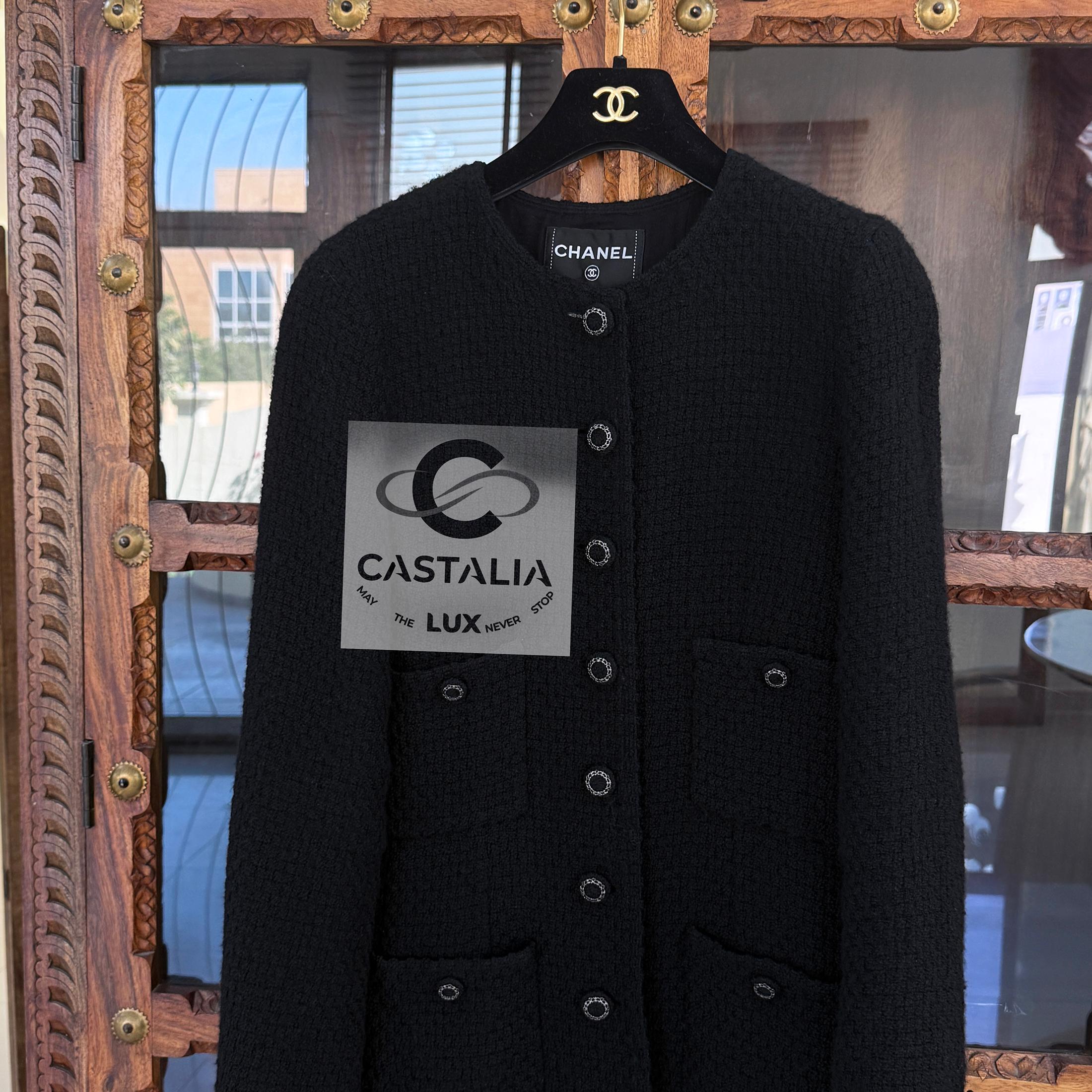Paris / Londres Artifact  Veste en tweed noir 40 FR en vente 7