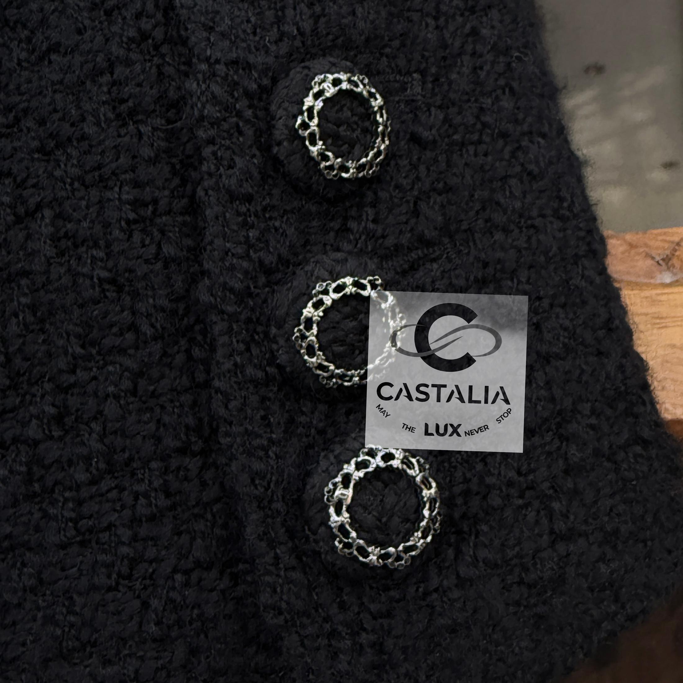 Paris / Londres Artifact  Veste en tweed noir 40 FR en vente 8