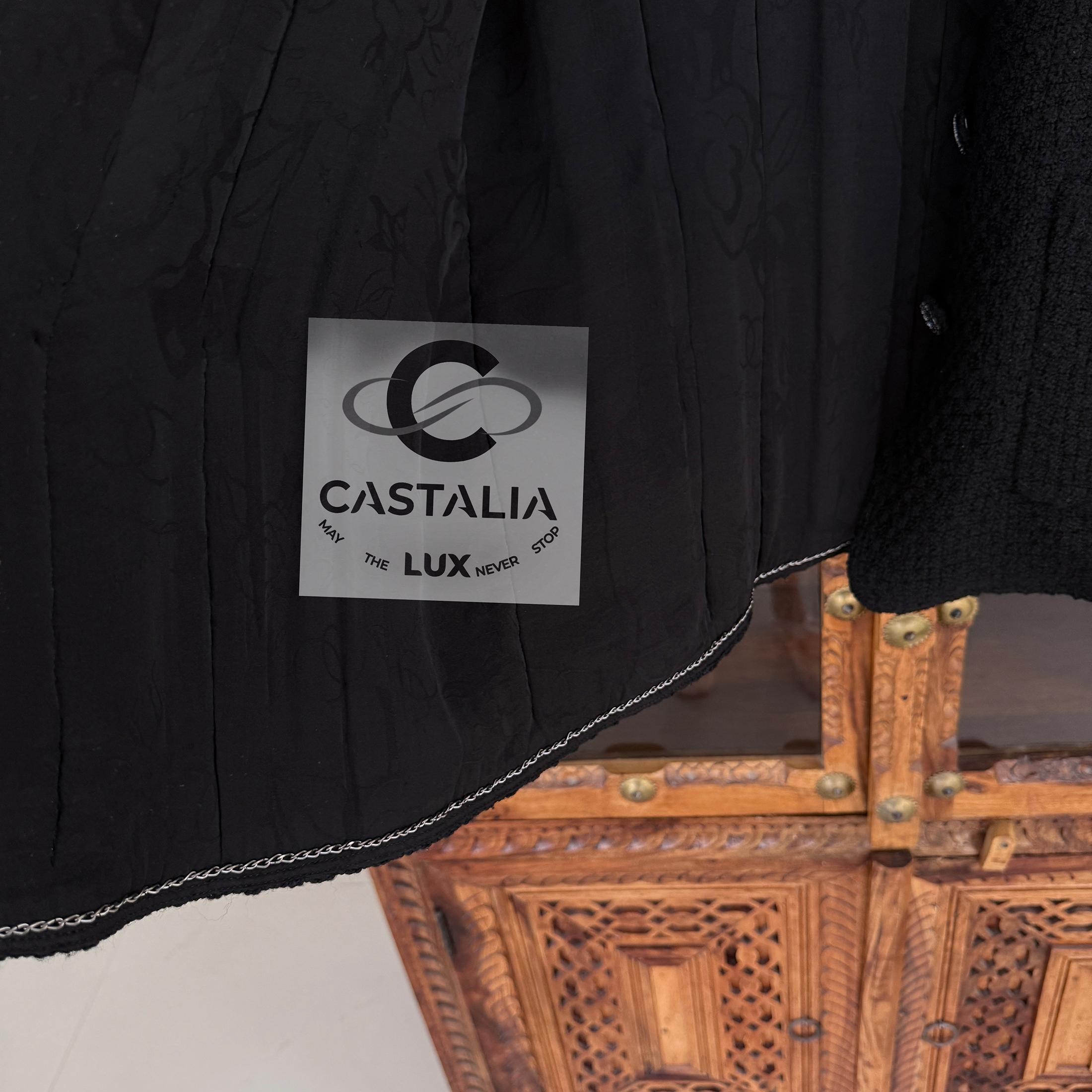 Paris / Londres Artifact  Veste en tweed noir 40 FR en vente 9