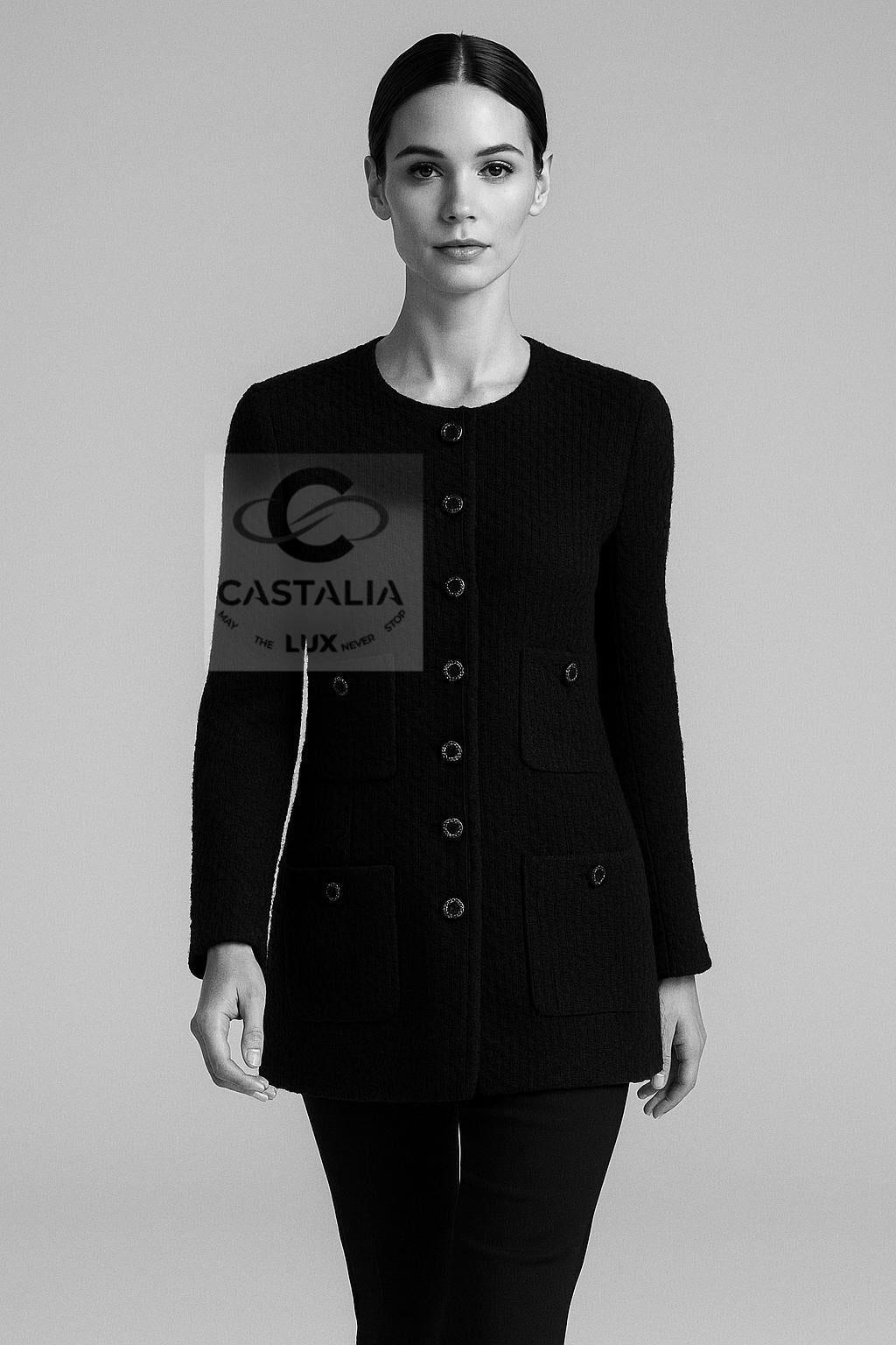 Noir Paris / Londres Artifact  Veste en tweed noir 40 FR en vente